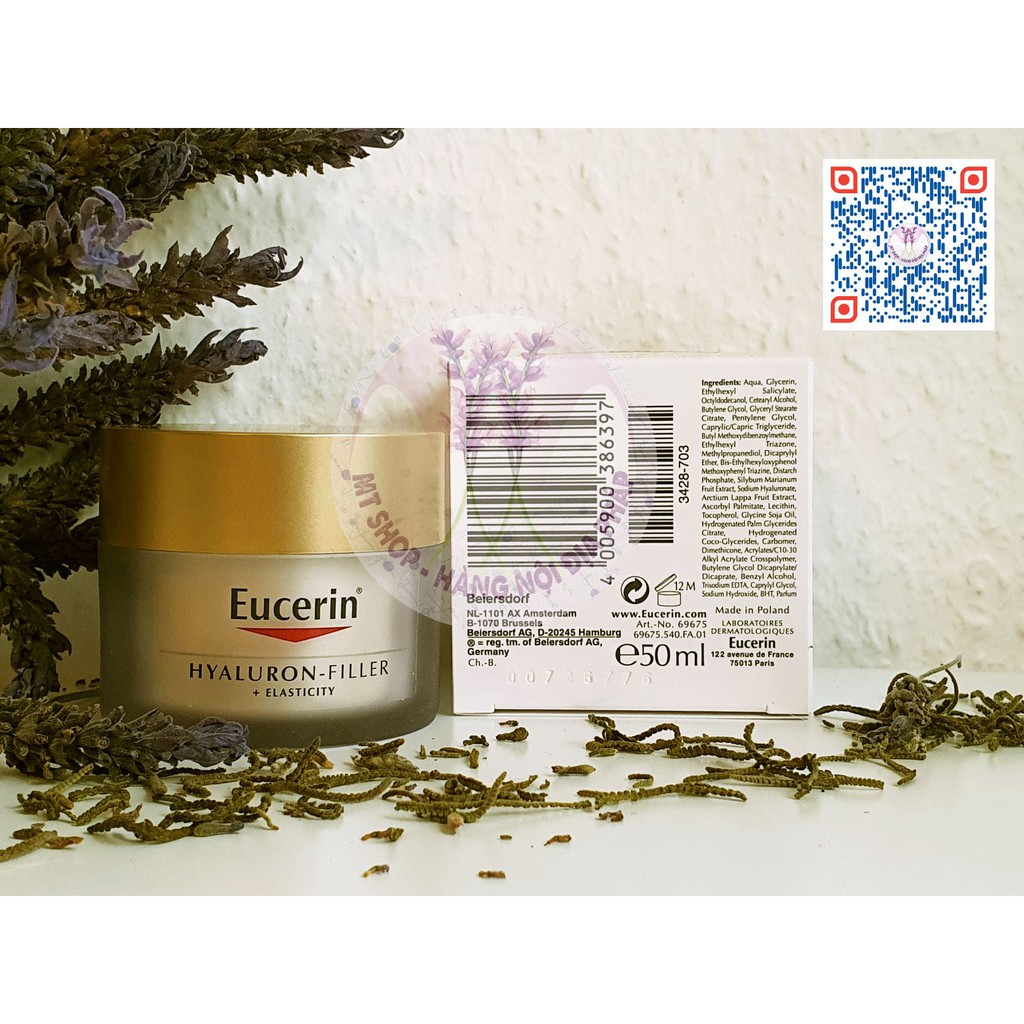 [Nội địa Pháp] EUCERIN - Kem dưỡng Hyaluron Filler + Elasticity Jour SPF 15 chống lão hóa da, giảm nếp nhăn sâu (Ngày)