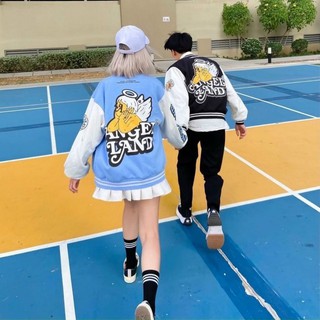 Áo khoác bóng chày unisex bomber jackets street style ANGEL 4S AKD20 chất liệu dù 2 lớp hình in bền đẹp