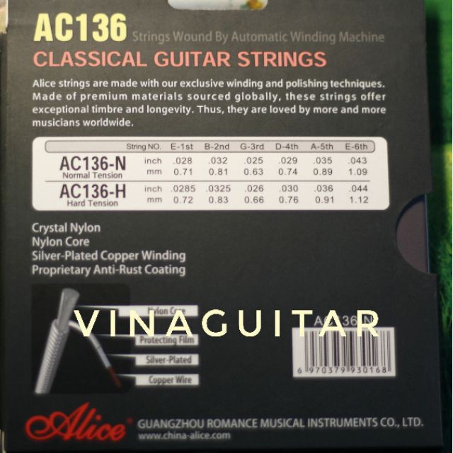 Dây Đàn Guitar nilon Classic Alice AC136