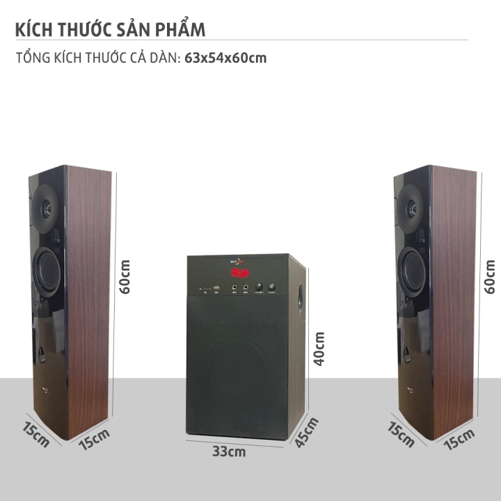 Loa Bluetooth - Loa Để Bàn - Kệ Tivi Skynew SKN-325 Vân Gỗ - Công Suất 55W ,Tích Hợp Bluetooth,Hát Karaoke  - Chính Hãng