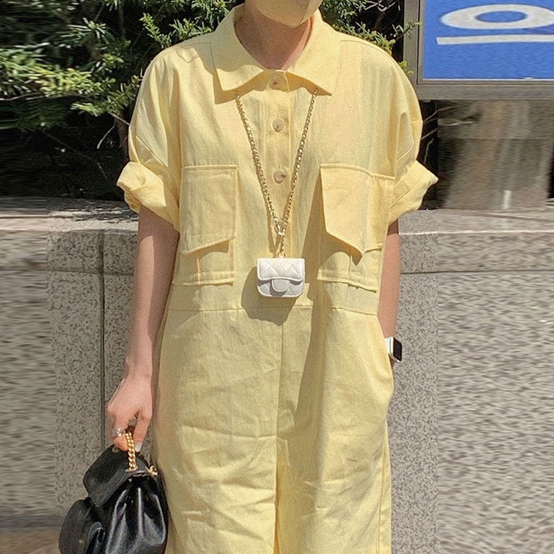 Jumpsuit cộc kaki năng động