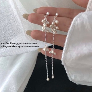 ROSY - KHUYÊN TAI NGỌC TRAI GIẢ MINI DÁNG DÀI (ẢNH THẬT Ở CUỐI!!!!)