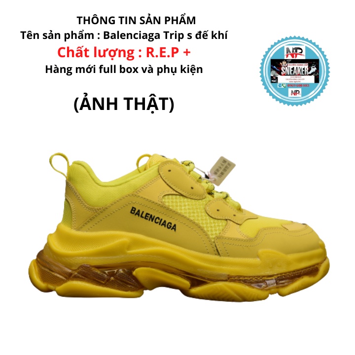 GIÀY THỂ THAO BALENCIAGA, SNEAKER Nam Nữ BALEN TRIP S ĐẾ KHÍ mầu vàng