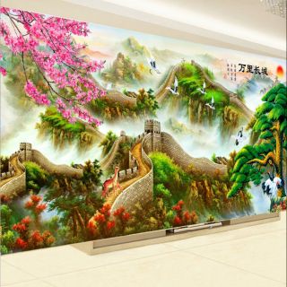 Tranh thêu chữ thập Vạn lý trường thành KT 200*83cm