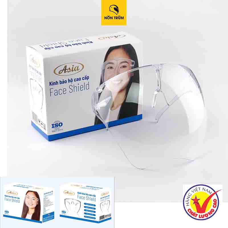 Kính bảo hộ face shield Asia phòng chống dịch, chống giọt bắn, chống mưa bụi khi đi xe máy