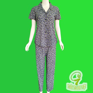 Chị Mai - cần thơ - 50 sp đồ bộ nữ mặc ở nhà - Đồ Bộ Trung Niên - Áo Cổ Bẻ - Thun Atiway- S07CB