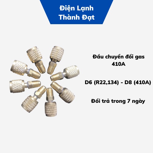 Đầu chuyển đổi gas R410A, đầu đực phi 6  chuyển sang đầu cái phi 8 .
