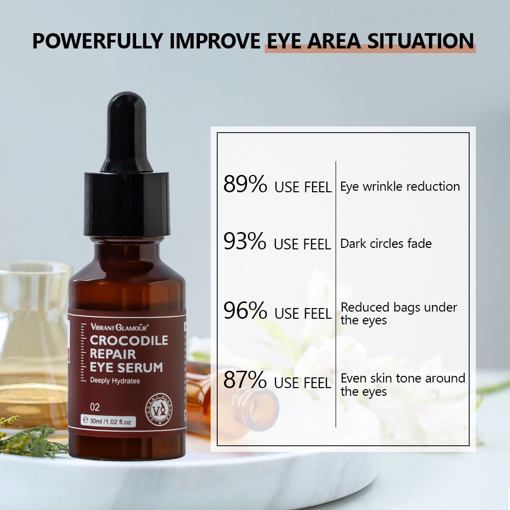 Serum Mắt VIBRANT GLAMOUR Tinh Chất Dầu Cá Sấu Phục Hồi Giảm Nếp Nhăn Bọng Mắt Và Quầng Thâm 30ml | BigBuy360 - bigbuy360.vn