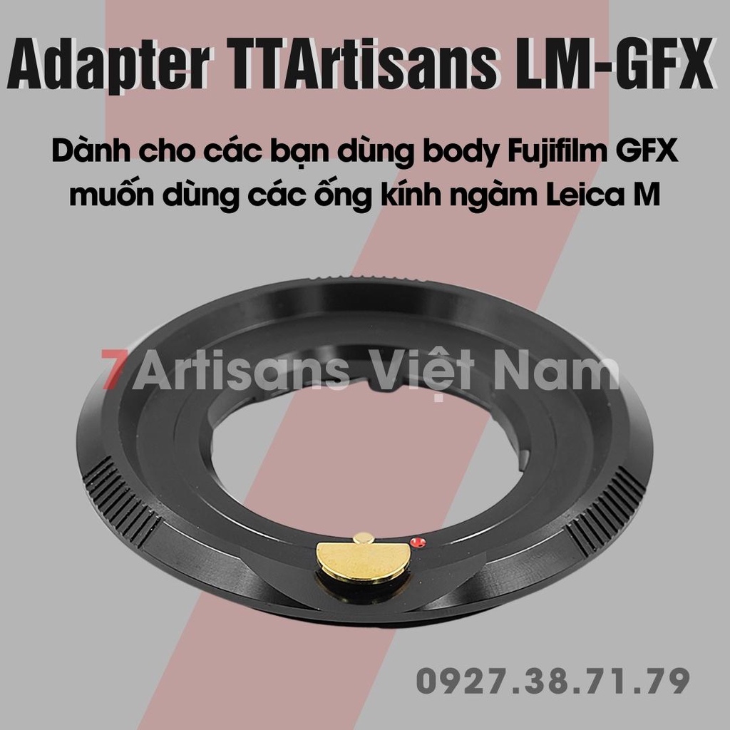 Ngàm chuyển Adapter TTArtisan và 7Artisans LM-GFX dùng cho body Fujifilm GFX muốn dùng các lens ngàm Leica M