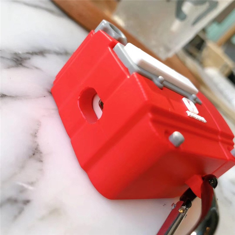 Vỏ đựng hộp sạc tai nghe Bluetooth không dây hình động cơ xe hơi Honda màu đỏ cho AirPods pro 1/2