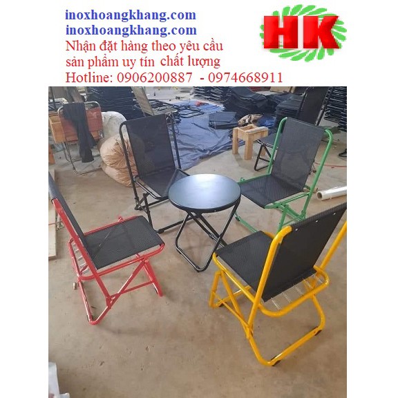 Bộ bàn ghế cafe giá rẻ, ghế xếp lưới cao cấp,combo 4 ghế và 1 bàn xếp mẫu mới | BigBuy360 - bigbuy360.vn