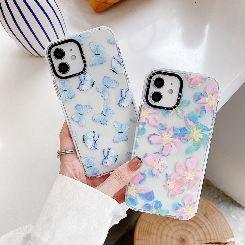 Ốp điện thoại TPU silicon họa tiết bướm thích hợp cho Iphone 7 8 Plus X XS XR 11 12 13 Pro Max SE