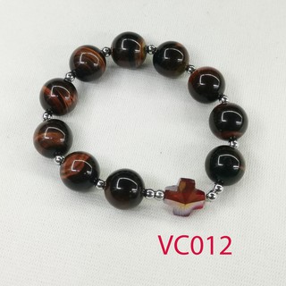 Chuỗi tay mân côi mắt hổ đỏ 14li