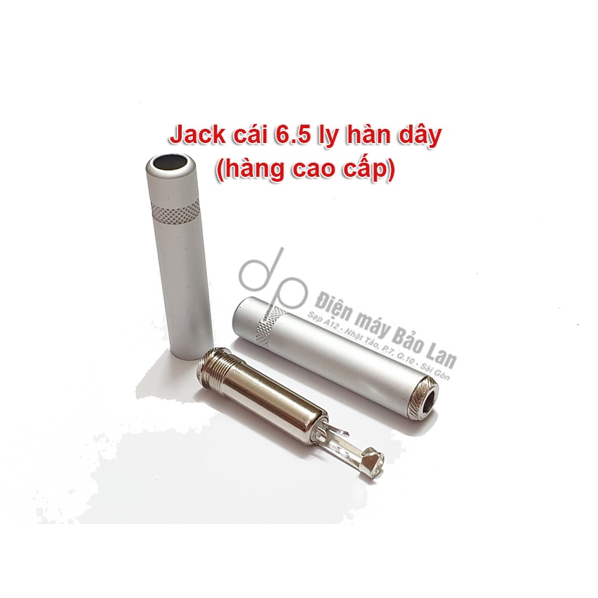 Jack cái 6.5 ly hàn dây, màu bạc, rất chắc và đẹp