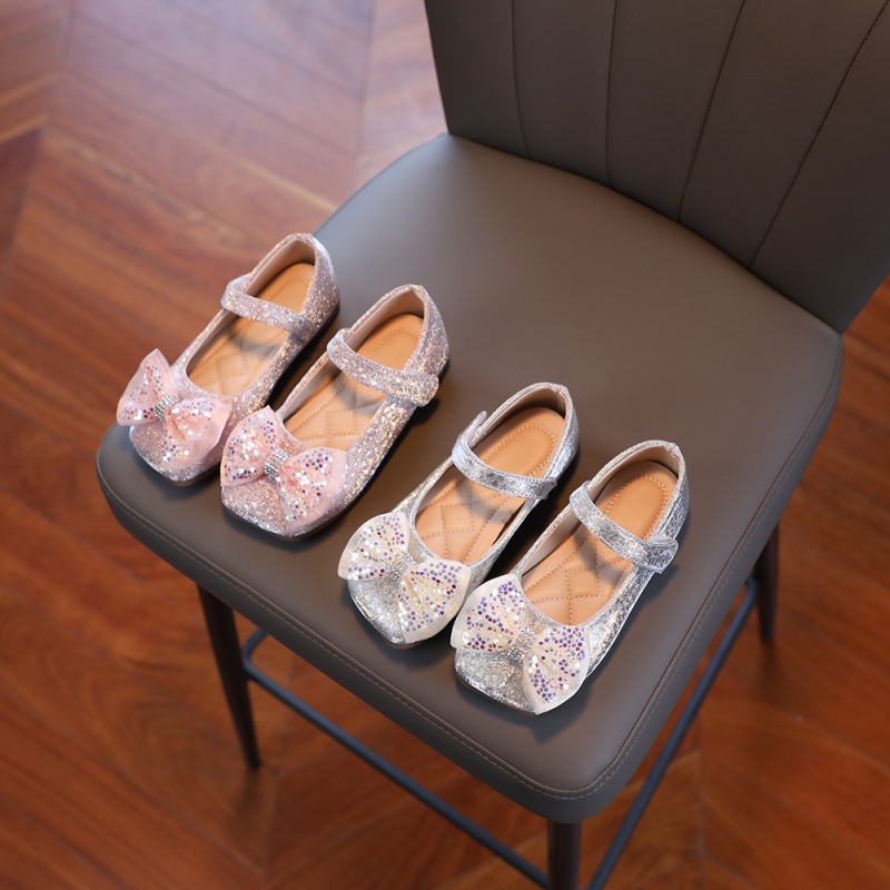 Giày Búp Bê Đính Kim Sa Đế Mềm Cho Bé Gái