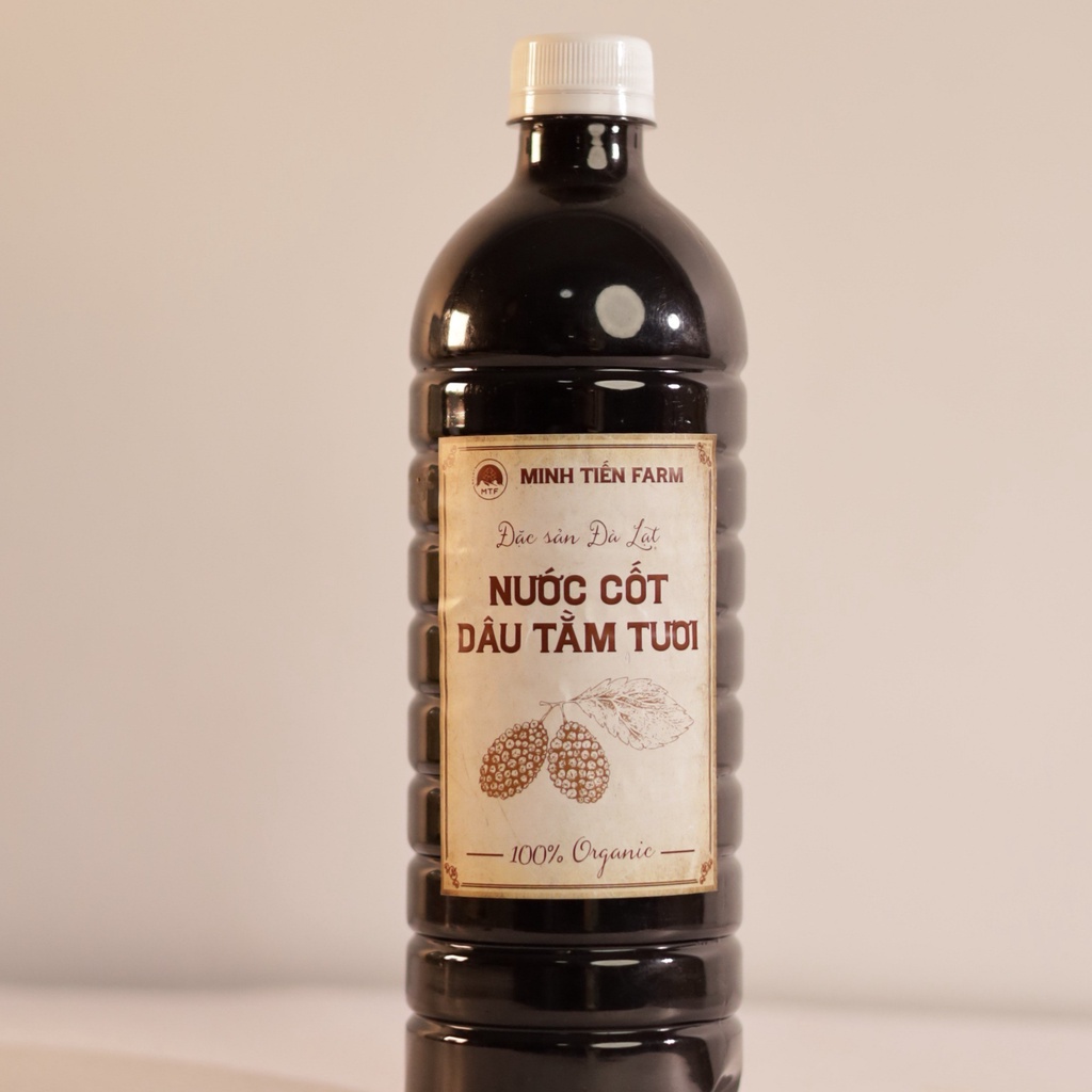 Nước cốt dâu tằm dâu tây chanh dây Đà Lạt đậm đặc chai 1000ml- Minh Tiến Farm