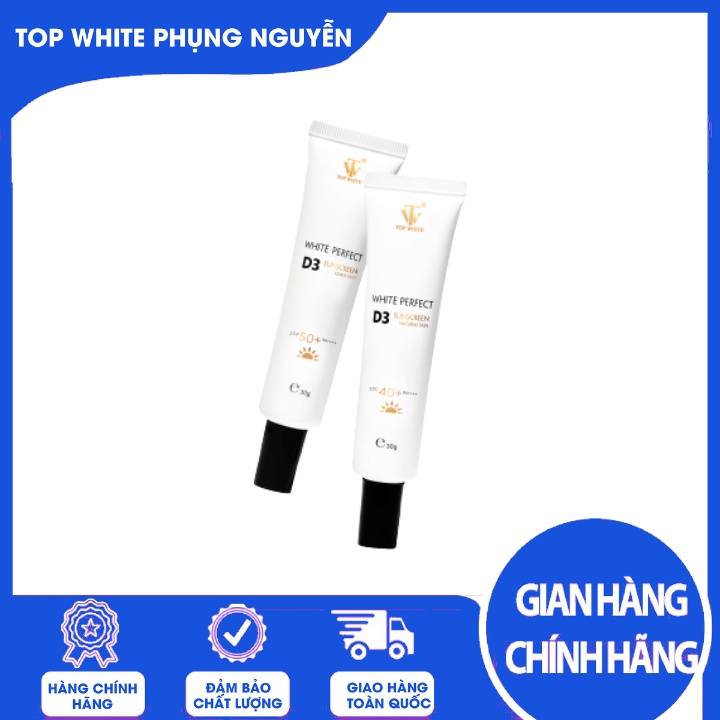 White Perfect D3 Kem chống nắng Glass Skin SPF50+ PA++++ Lớp Lót Mịn Màng