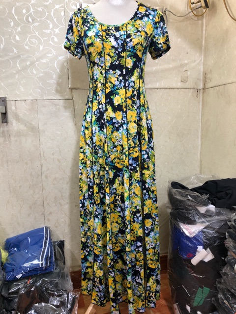Đầm thun dài hoạ tiết nữ sami&jo