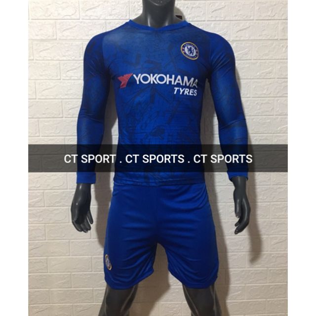 Bộ quần áo Chelsea  dài tay và ngắn tay  thun lạnh cao cấp mùa giải 2019 -2020