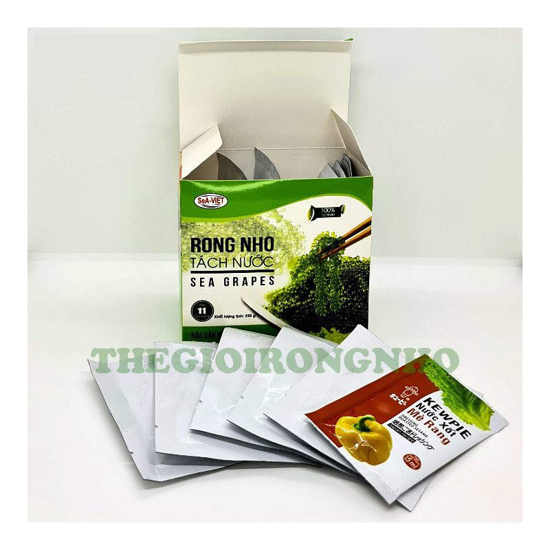 Rong nho tách nước Sea Việt hộp 220g 11 ngâm nở ra rong nho tươi ăn cực giòn ngon thanh mát | BigBuy360 - bigbuy360.vn