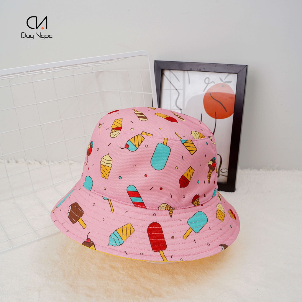Nón Bucket "Que kem màu sắc" - Duy Ngọc, phù hợp cho người lớn, đội được 2 mặt - 2011