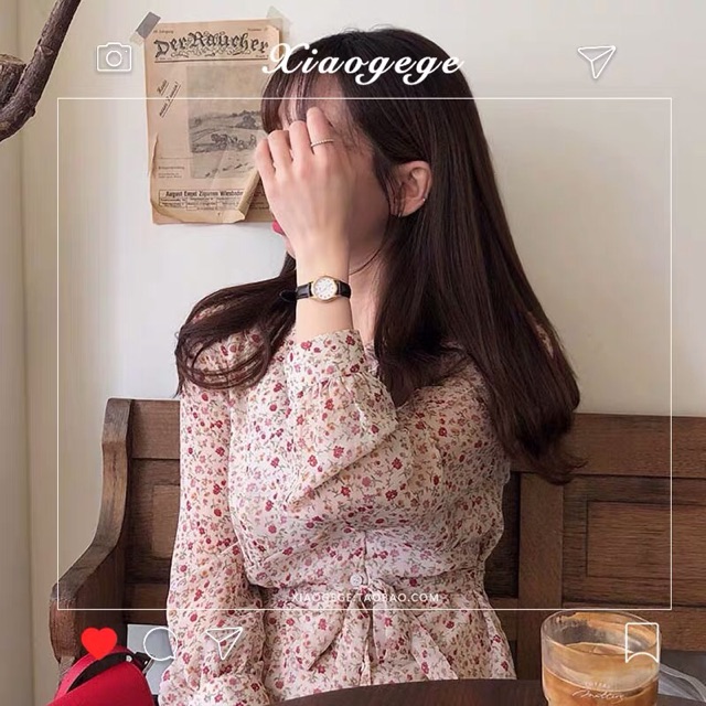 🌸 Váy hoa vintage cúc ngực cổ bèo siu xinh cô gái mùa thu🌸 Hàng Quảng Châu | BigBuy360 - bigbuy360.vn