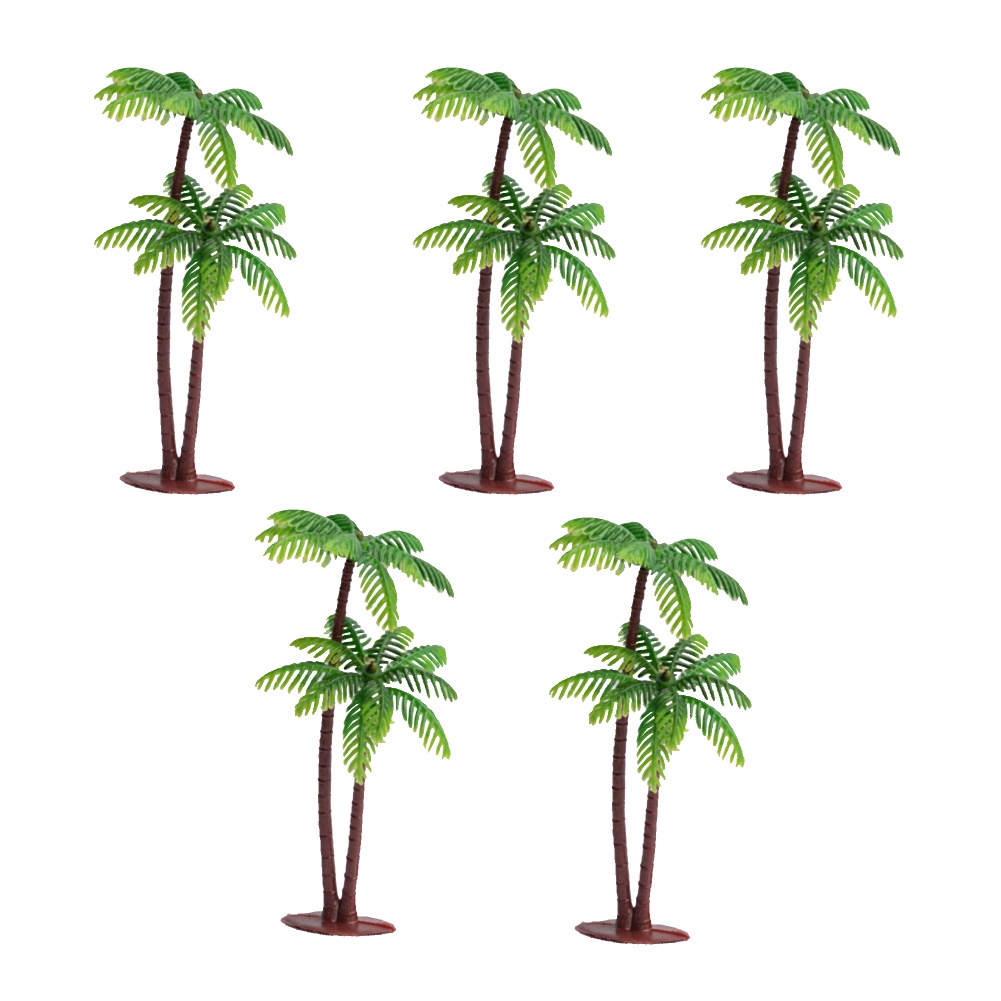 【SPP】5Pcs Mini Coconut Palm Tree Model Plant DIY Landscape Bonsai Dollhouse Decor