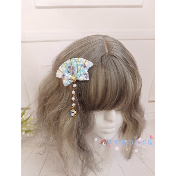 Kẹp tóc quạt phối nơ lolita - kẹp tóc bé gái