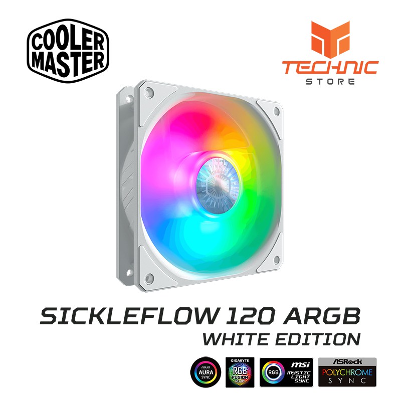 Quạt tản nhiệt Cooler Master SickleFlow 120 ARGB - White Edition