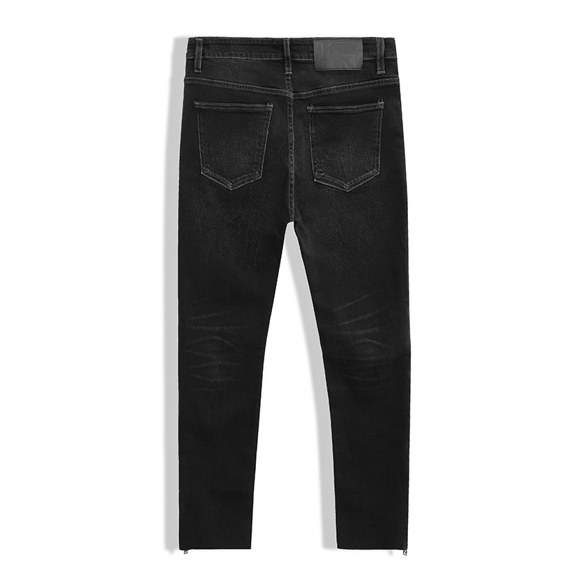 Quần Jean Nam ICON DENIM Dáng Skinny Wash Phối Khóa Zip Ống Chân