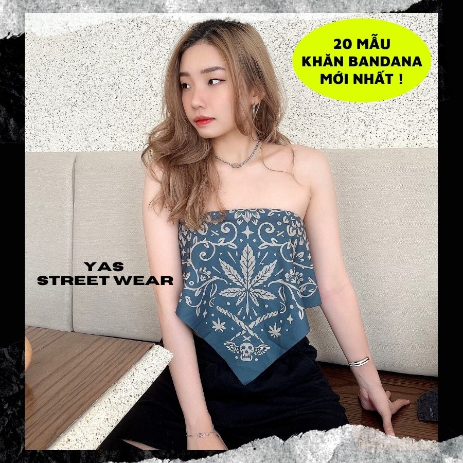 Khăn BANDANA lụa cao cấp phong cách streetstyle kích thước 70x70cm