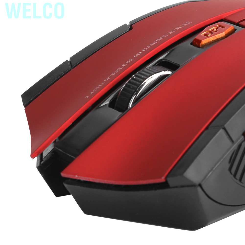 Welco Wireless Mouse 2.4G 3 Levels Adjustable Optical Computer External Device with USB Receiver