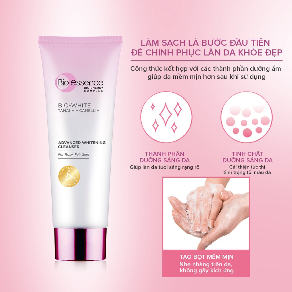Bio-essence Sữa rửa mặt Bio White Advance Whitening Cleanser (100g)