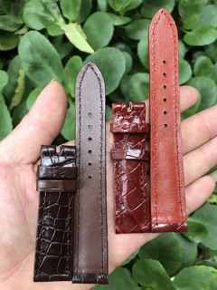 Dây đồng hồ da cá sấu size 20