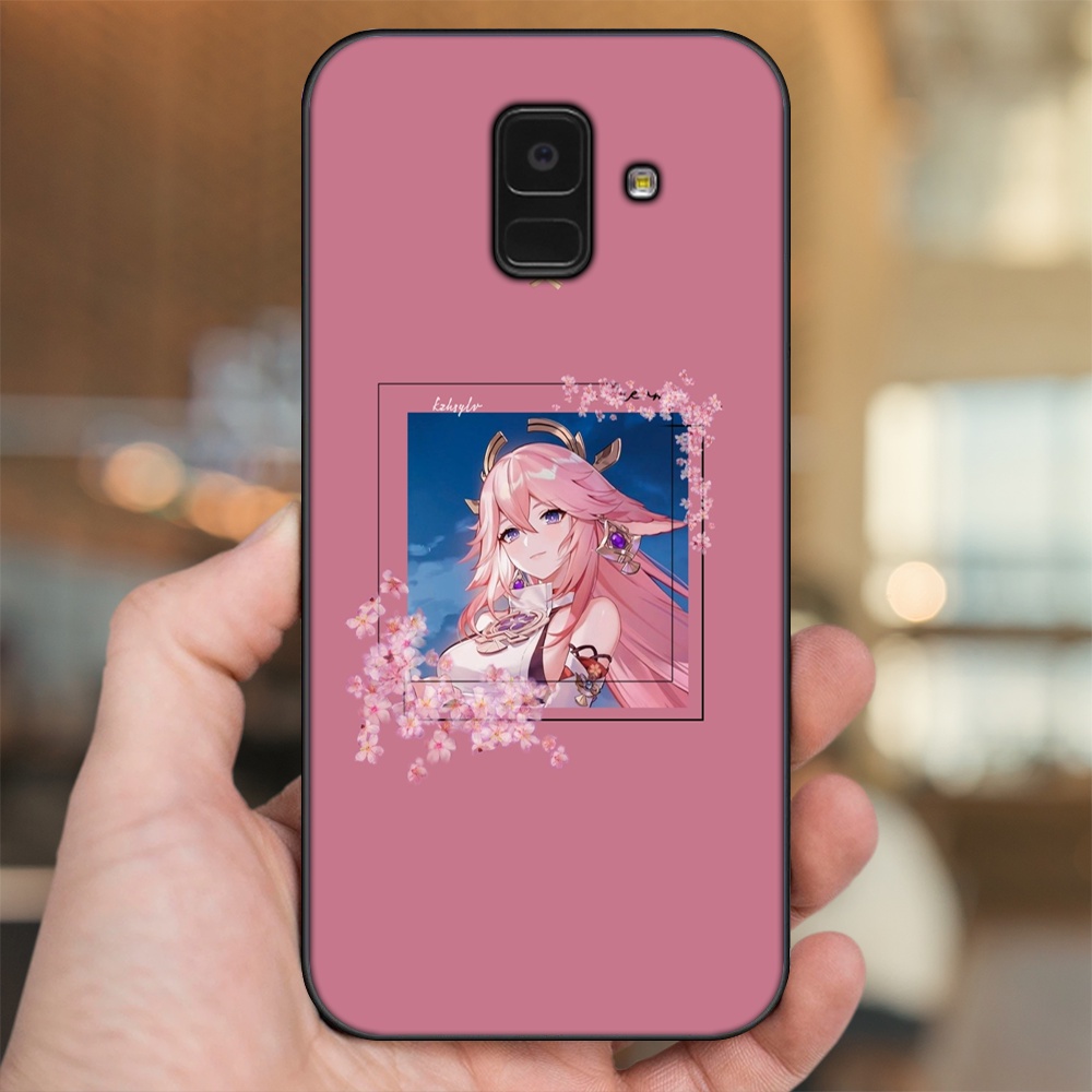 Ốp lưng Samsung A5 2018, A6 2018, A8 2018, J6 2018, A8 Plus viền đen in hình Yae Miko Genshin Impact