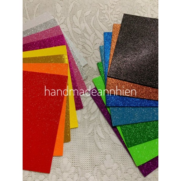 10 tờ giấy xốp kim tuyến khổ A4 hoặc 20x30cm _ EVA _ BITIS _ FOAM _ nguyên liệu làm hoa