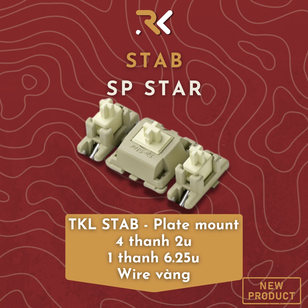 STAB SP Star | Thanh cân bằng stab bàn phím cơ | Platemount \ Wire vàng | Rekeyboard