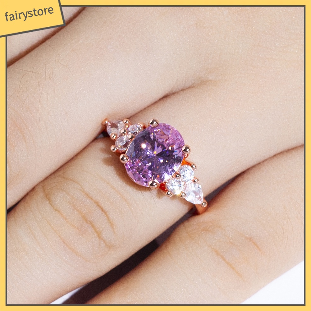 Nhẫn Đính Đá Tròn Thời Trang Cho Nữ