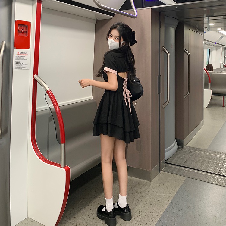 Đầm mini ZHELIHANGFEI tay ngắn thời trang chất lượng cao