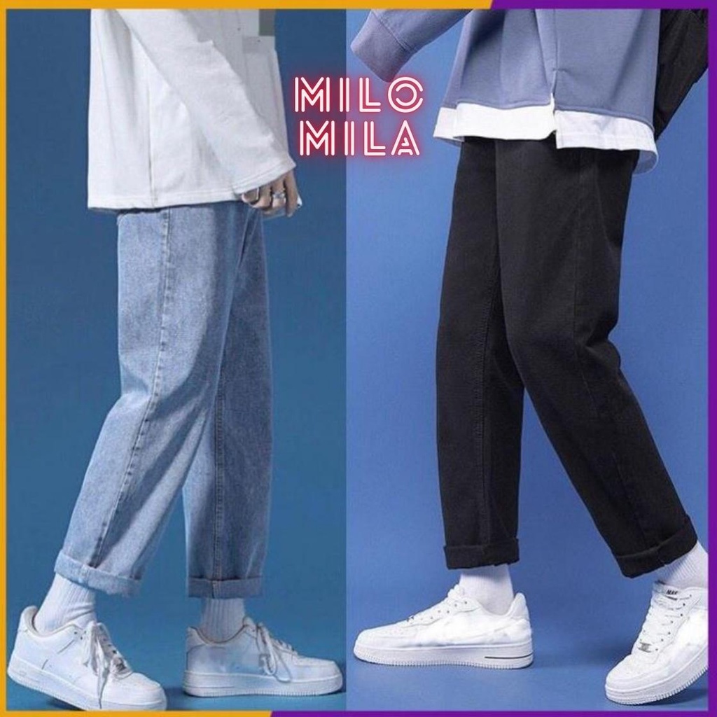 Quần Baggy Jean nam phom suông rộng, quần bò nam dáng ống đứng, cam kết Giặt không phai màu - HÀNG CAO CẤP LOẠI 1