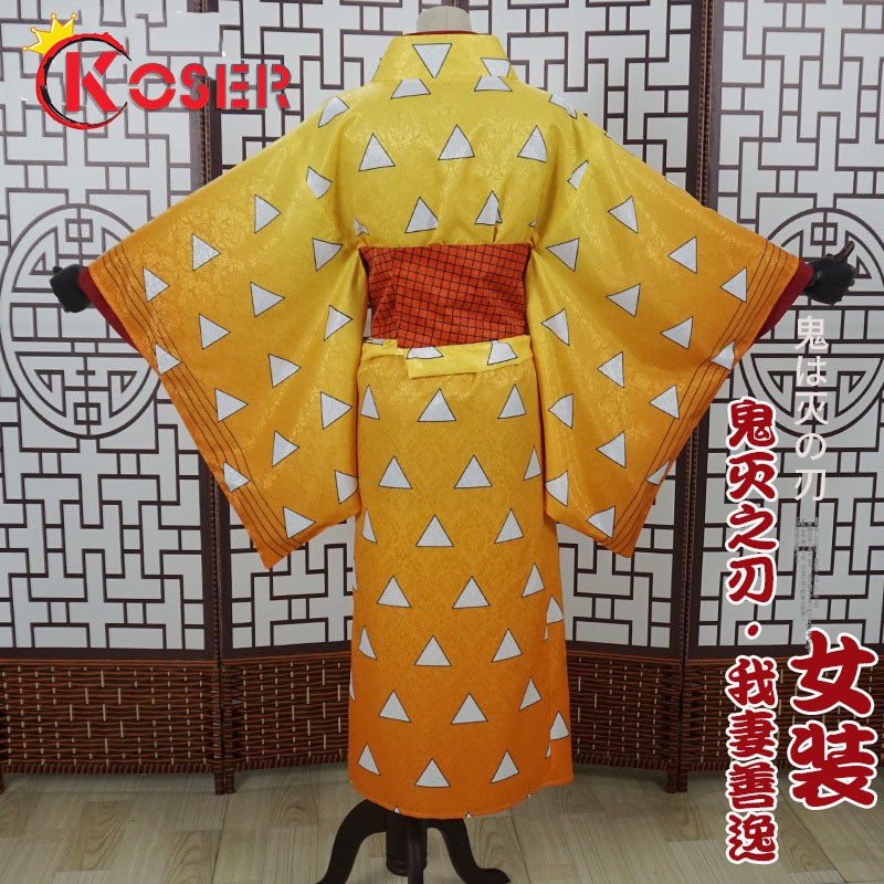 COSER KING Anime Cosplay Demon Slayer: Kimetsu no Yaiba Cosplay Costume Kimono Kamado Tanjirou Agatsuma Zenitsu Hashibira Inosuke cartoon