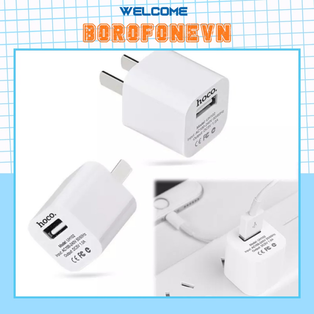 Củ sạc chính hãng Hoco UH102 cho điện thoại iPhone, Android
