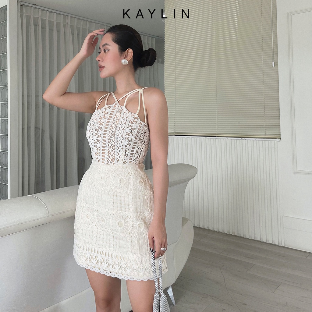 Đầm ren cổ chéo N1757 - KAYLIN