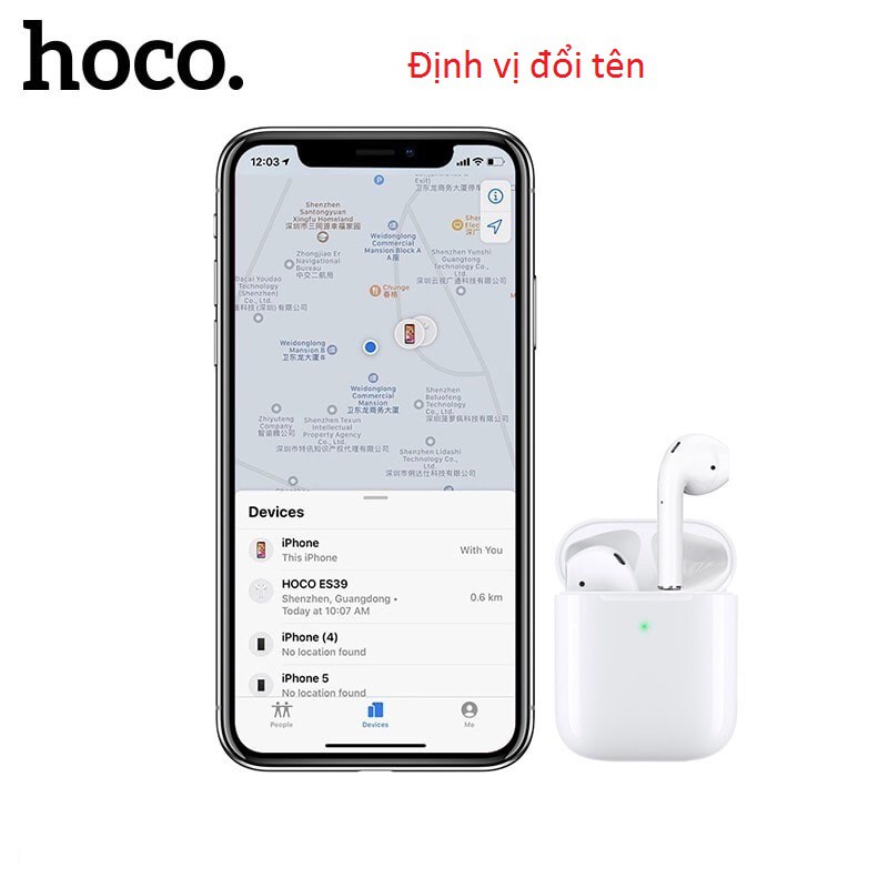 Tai nghe Bluetooth định vị đổi tên Hoco ES39 như I30 I500 Pro I1000 Pro I5000  I27  bảo hành 12 tháng