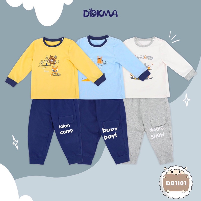 Bộ Cài Vai Dài Tay Bé Trai Dokma mẫu mới nhất🥰🥰🥰🥰🥰🥰🥰chất vải mềm mại -co dãn -thấm hút