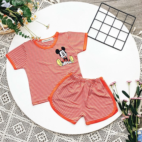 [BÉ 8-30KG] Bộ cộc minkymom bé trai bé gái in mickey vải thun lạnh shop unibaby CSMC