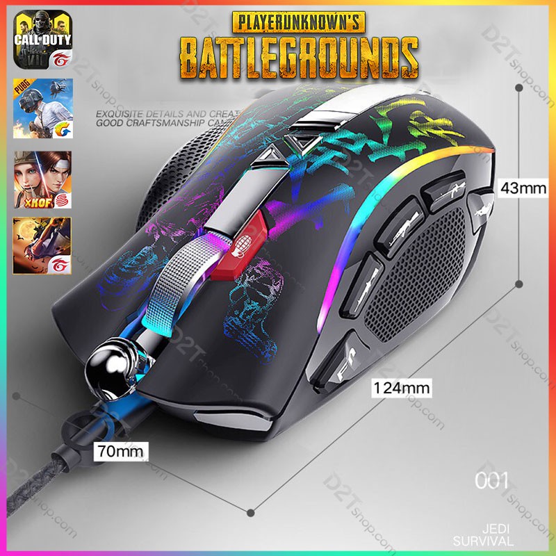 Chuột ghìm tâm G7 V3 Demon Baron bản nâng cấp 11 nút, nhỏ gọn hơn, Led RGB cho game PUBG và các game FPS khác