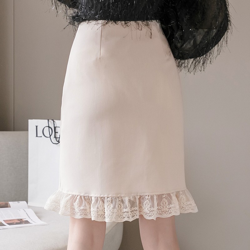 Chân Váy Nữ Lưng Cao Phối Ren Thời Trang Hàn | BigBuy360 - bigbuy360.vn