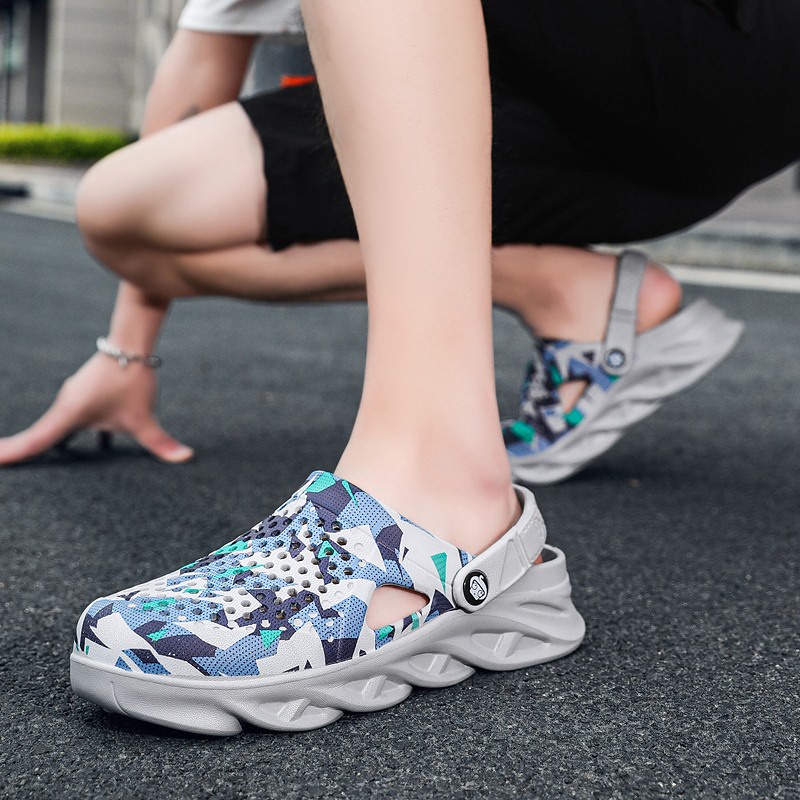 Xăng đan JINTOHO in họa tiết rằn ri thoải mái thời trang mùa hè cho nam size 35-47