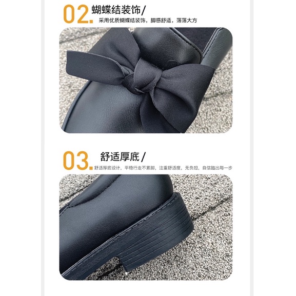 ( sẵn - lẻ size )Giày Búp Bê Đế Bằng Mũi Tròn Màu Trơn Gắn Nơ Phong Cách Hàn Quốc Cho Nữ( sẵn)